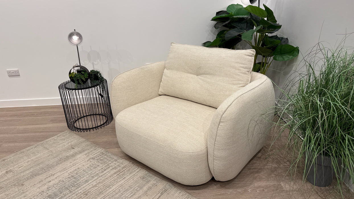 Sofology Sydney Chair in Lustre Chenille Ivory