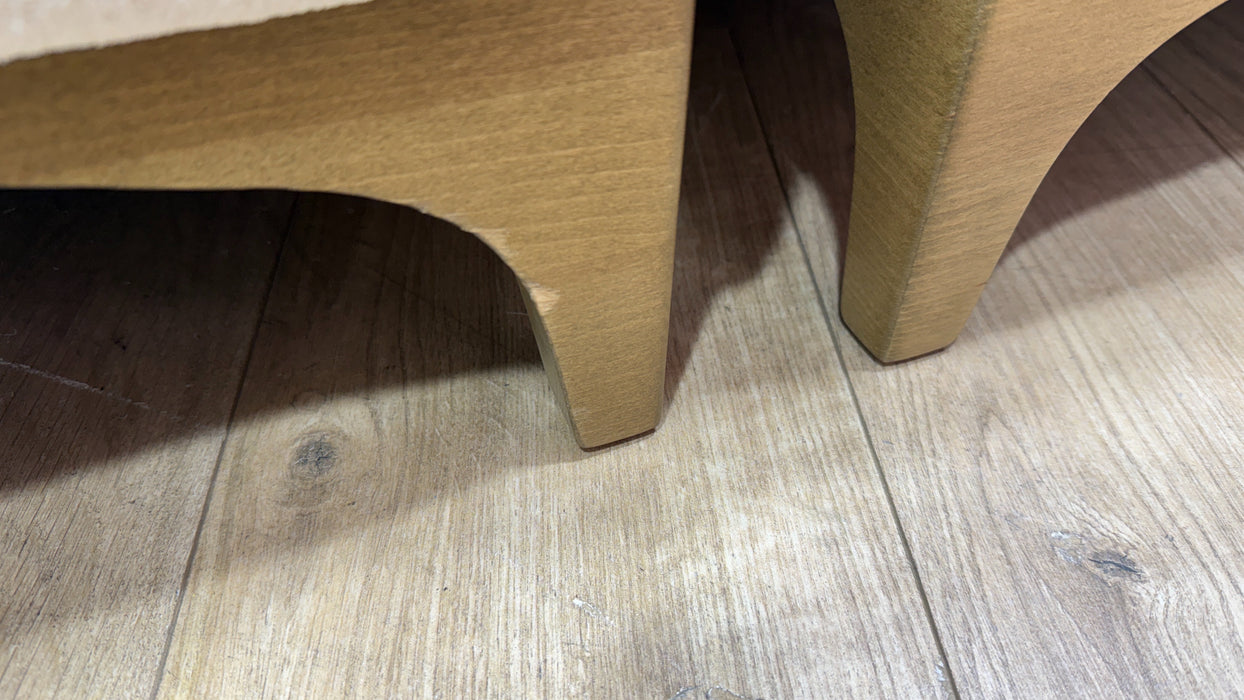 Sofology Wildwood Fabric 4 Seater Double Chaise with Footstool in Soft Sherpa Natural Contrast Piping Mix