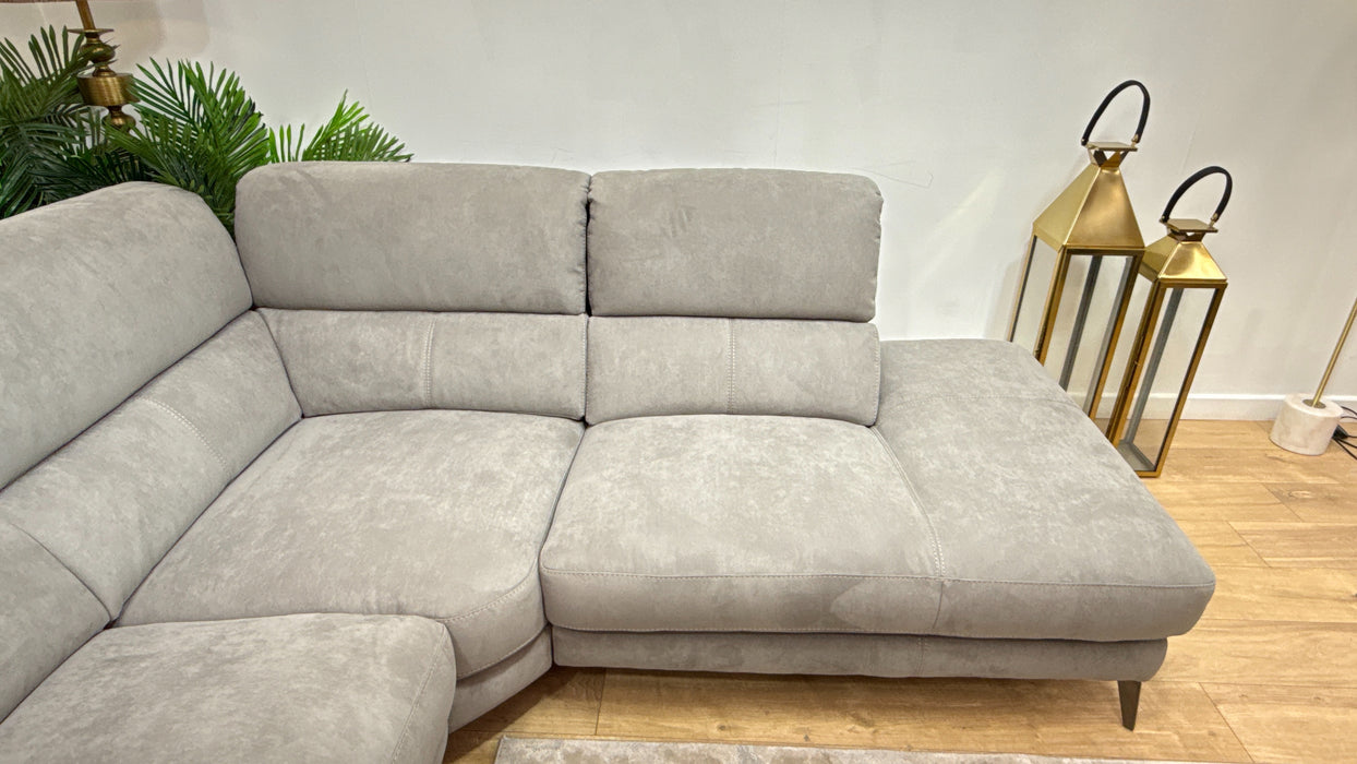 Sofology Illinois Fabric 2 Corner 1 Terminal Heated Seat, Power Recliner/Headrest in Lifestyle Textured Charcoal