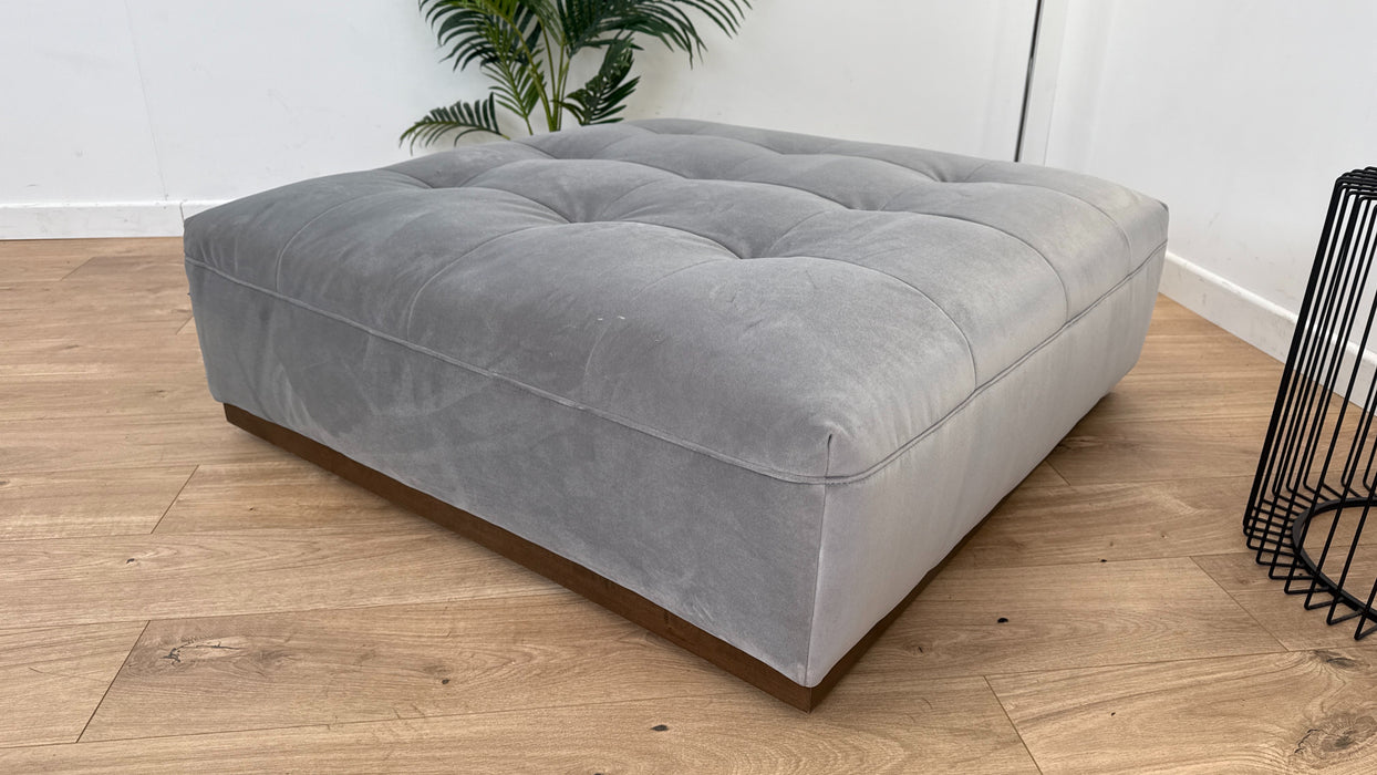 Weekend Large Footstool - Fabric - Silver