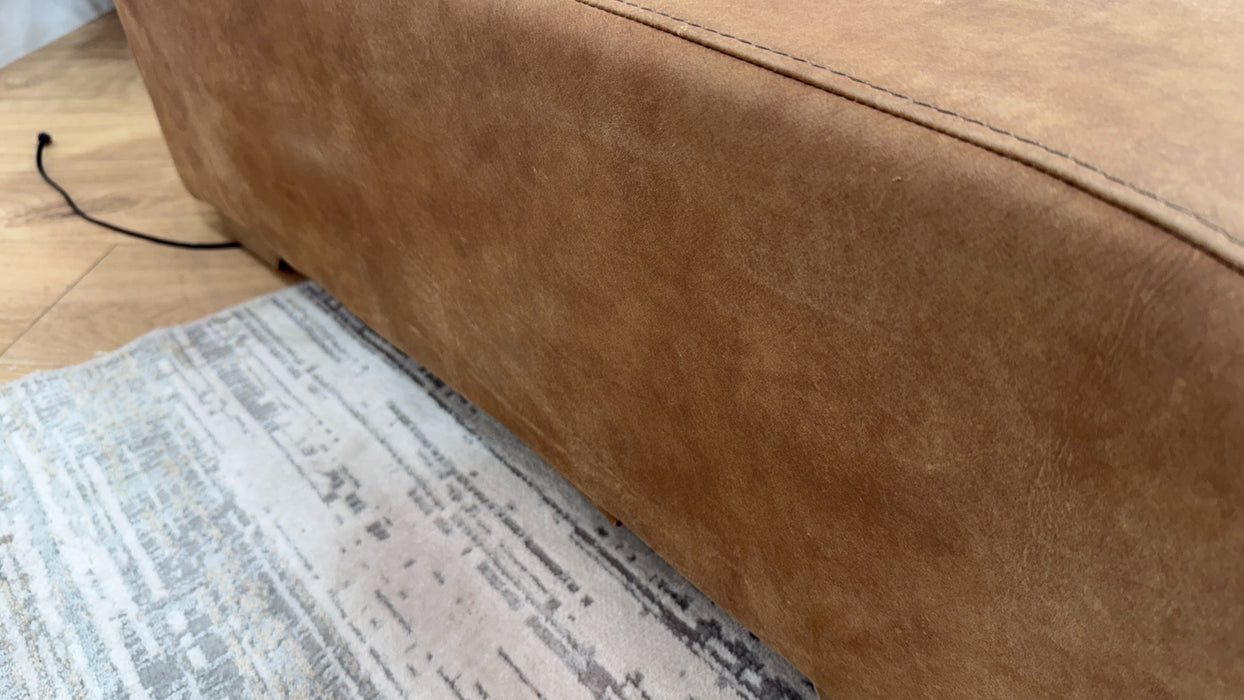 Sofology Downtown Leather Designer Footstool in Character Tan