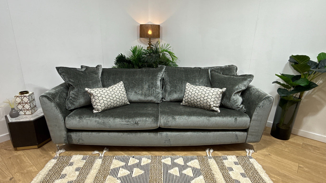 Sofology Luella Fabric Grande Sofa in Luxe Chenille Alpine Green Mix