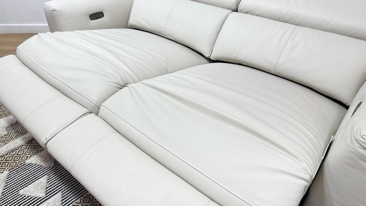 Sofology Metropolitan Leather 3 Seater Power Recliner in Trusty Matt Bone