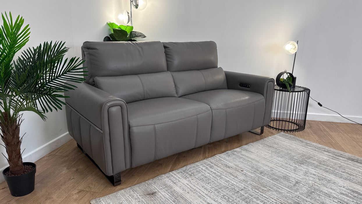 Sofology The Ravello Leather 2.5 Seater Power Recliner/Headrest in Trusty Embossed Elephant