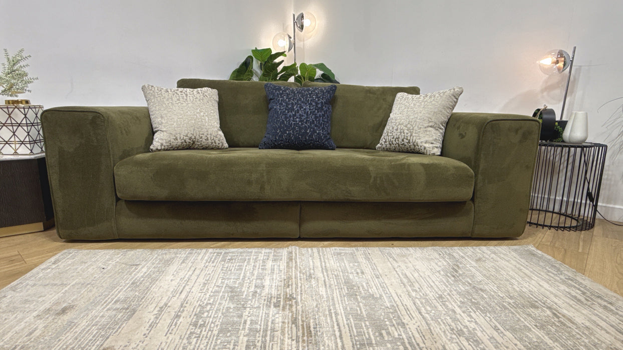 Sofology Ascot Fabric 4 Seater Split Bench Seats in Soft Sherpa Olive Mix