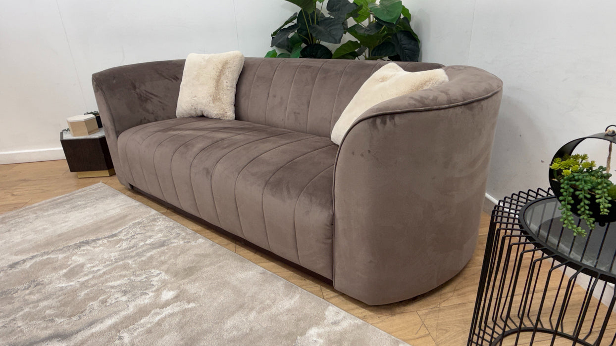 Sofology Fitzrovia Fabric 3 Seater in Matt Velvet Mole Mix with Trim