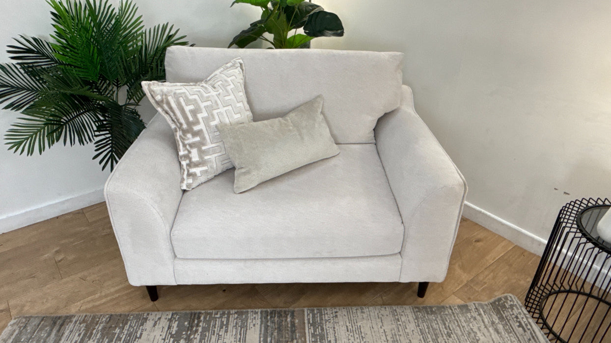 Sofology Mayfair Fabric Loveseat in Linen Look Chenille Mist/Pearl Mix