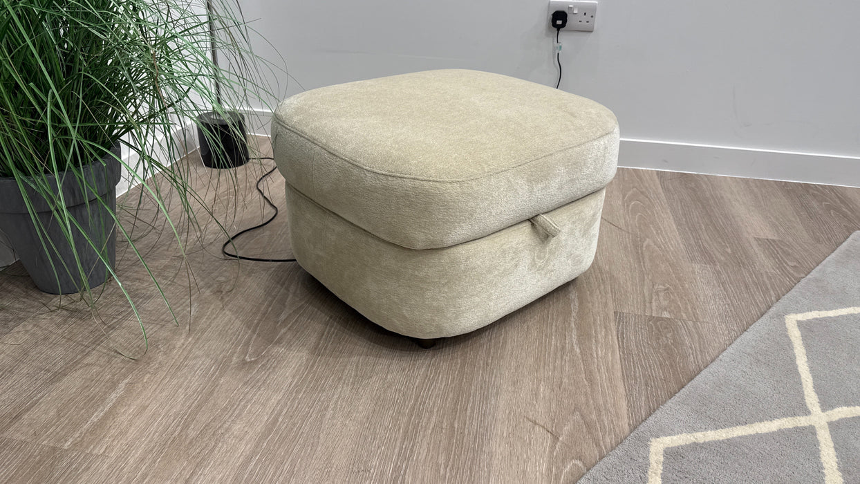 Sofology Sydney Fabric Storage Footstool in Lustre Chenille Natural