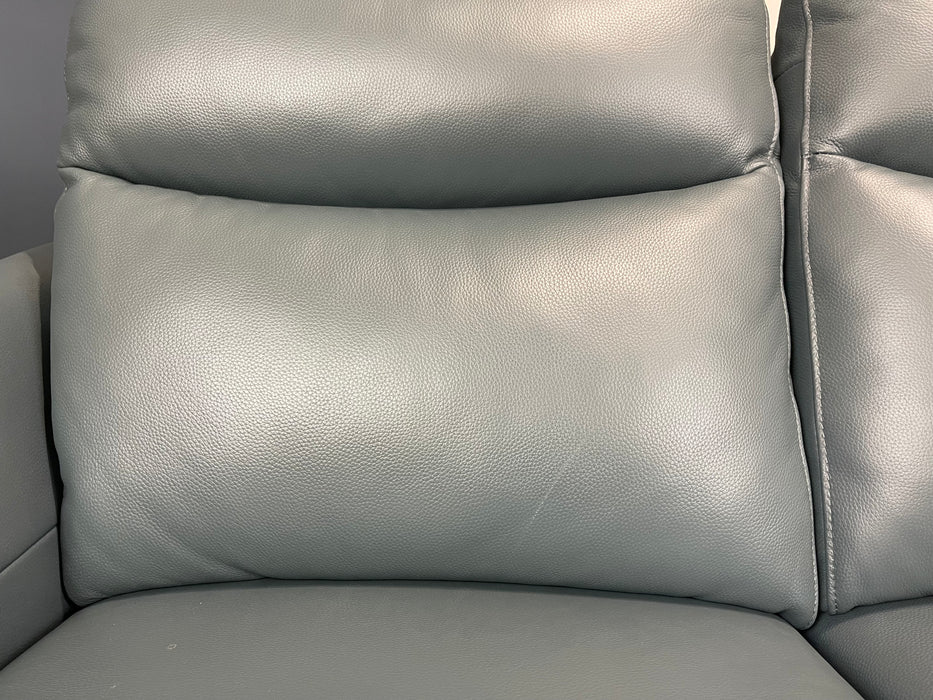 Renato 2 Seater - Trusty Embossed Leather Peacock - Power Recliner (WA2)