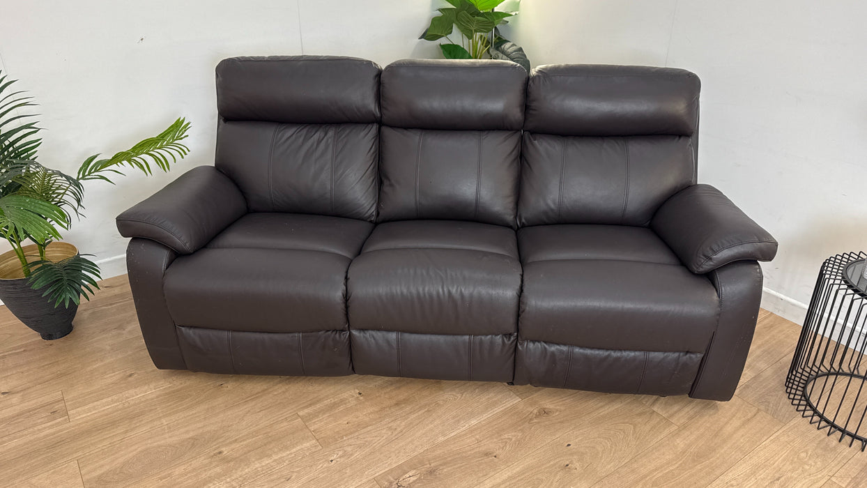 Navona 3 Seater Leather Power Recliner Sofa