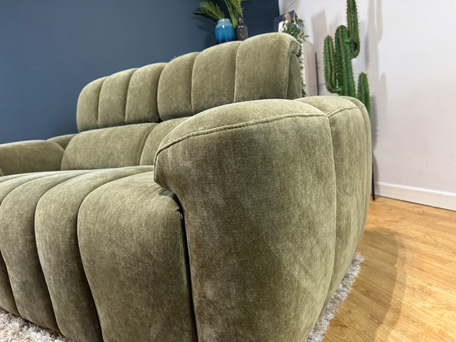 Nobu 2 Seater Fabric Olive Green (WA2)