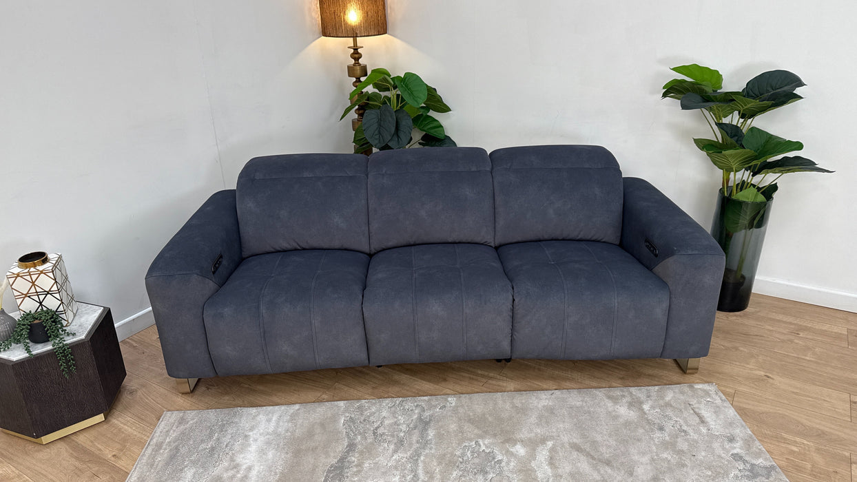 Sofology Marvella Fabric 3 Seater Power Recliner/Headrest in Lifestyle Flecked Charcoal