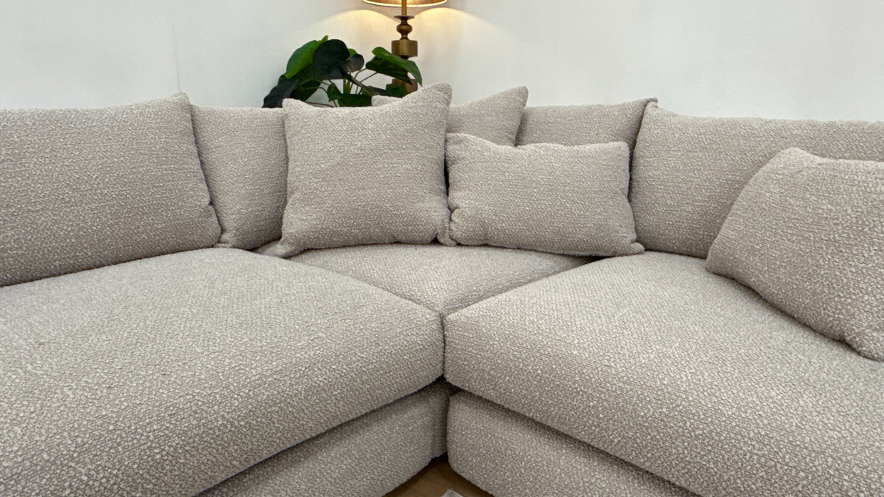 Sofology Marble Arch Fabric 3 Corner 1 in Chunky Boucle Plain Mink