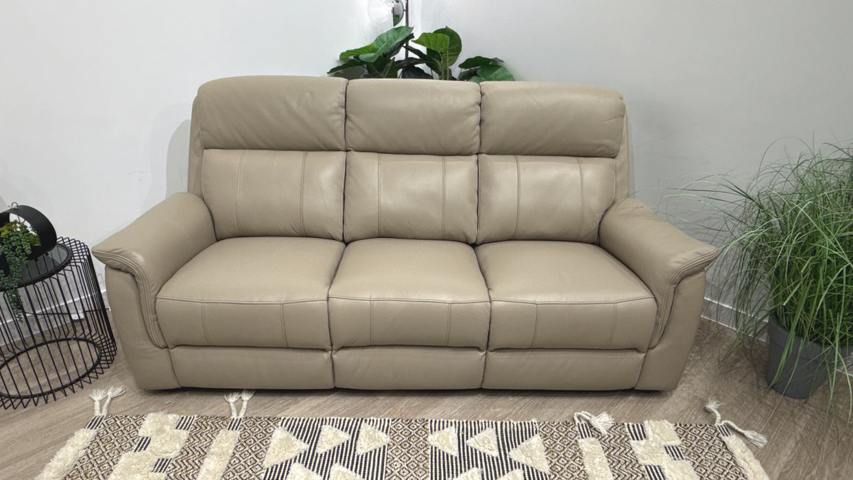Sofology Bradie Leather 3 Seater in Trusty Embossed Stone
