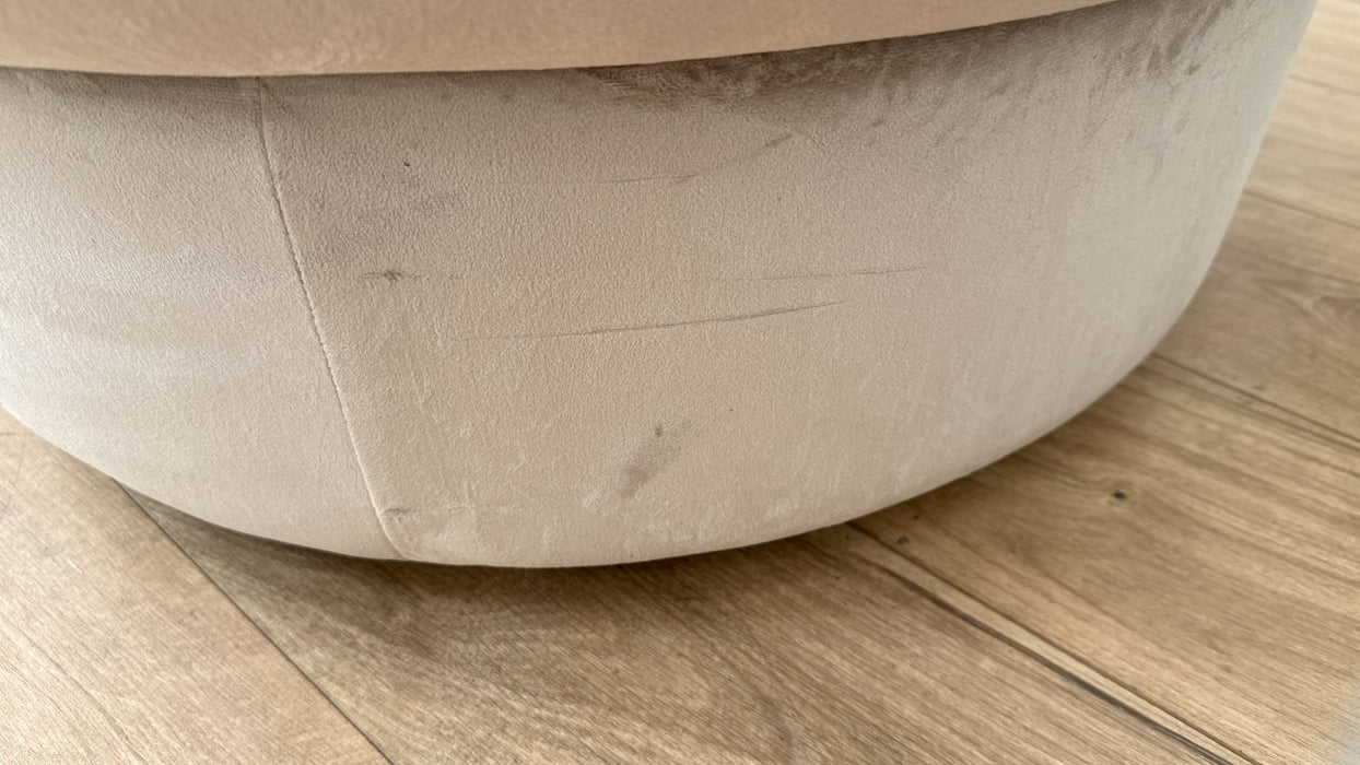 Sofology The Fitzrovia Fabric Swivel Chair in Matt Velvet Stone All Over Without Trim