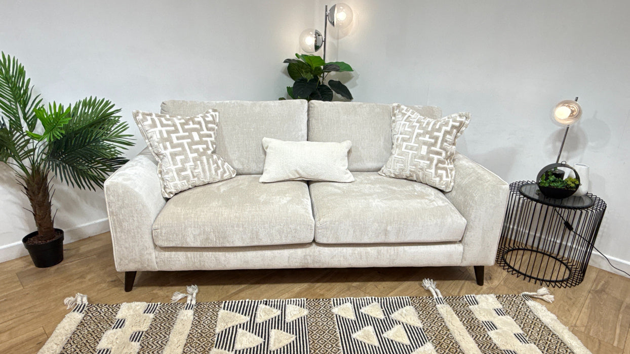 Sofology Mayfair Fabric 3 Seater Foam Seats in Luxury Chenille Mist/Pearl Mix