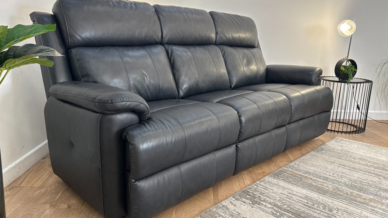 Sofology Gracie Leather 3 Seater in Trusty Sheen Navy