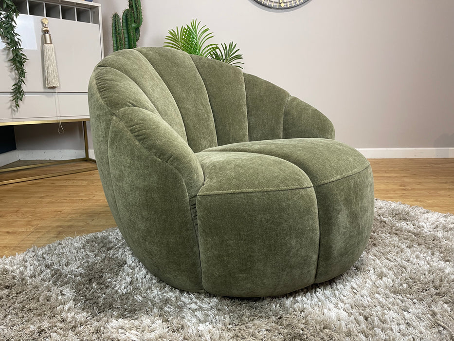 Nobu Fabric Swivel - Relaxed Chenille Olive (WA2)