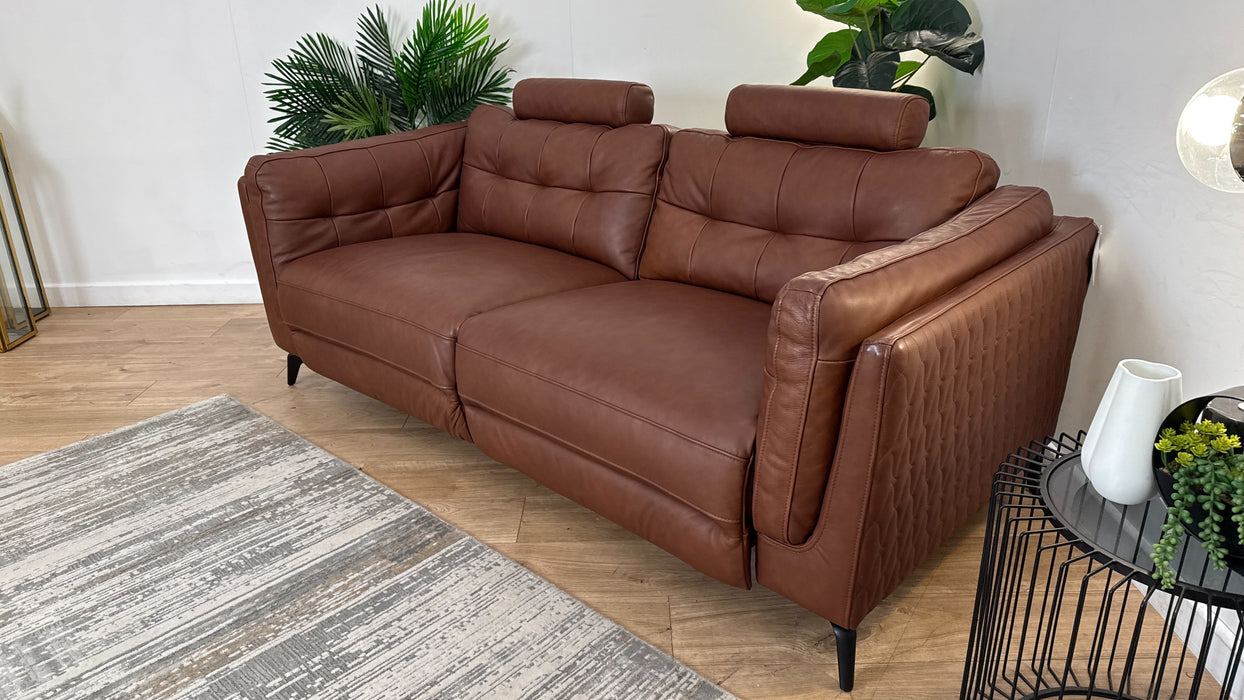 Sofology Muse Leather Power Recliner in Expresso