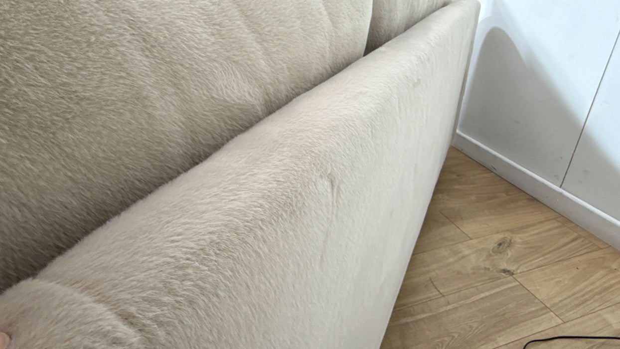 Sofology Sample 4 Seater Split in Sample Soft Short Pile Faux Fur Natural Mix