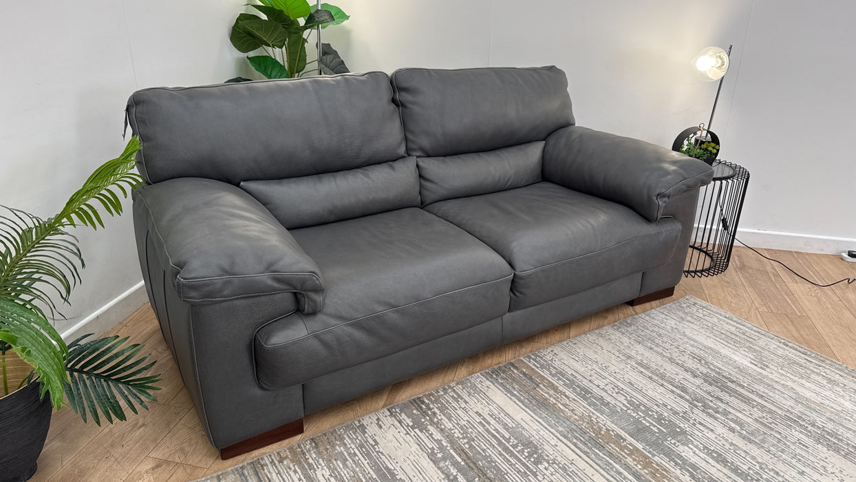 Sofology The Santino 2 Seater Leather Sofa in Apollo Grey