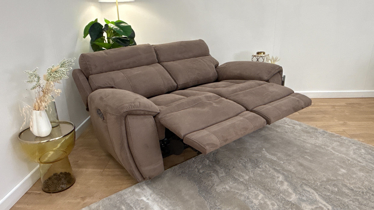 Sofology Radleigh Fabric 2 Seater Power Recliner/Headrest in Lifestyle Textured Cappuccino