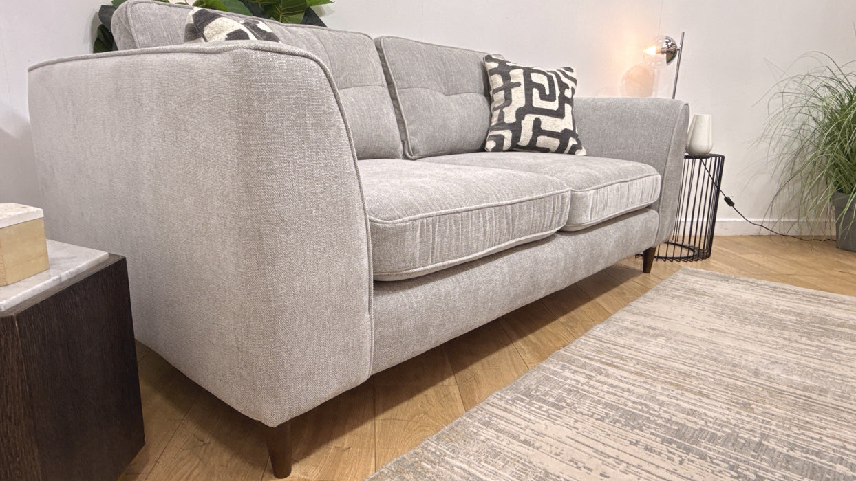 Sofology Roscoe Fabric 3 Seater in Linen Look Chenille Grey Mix