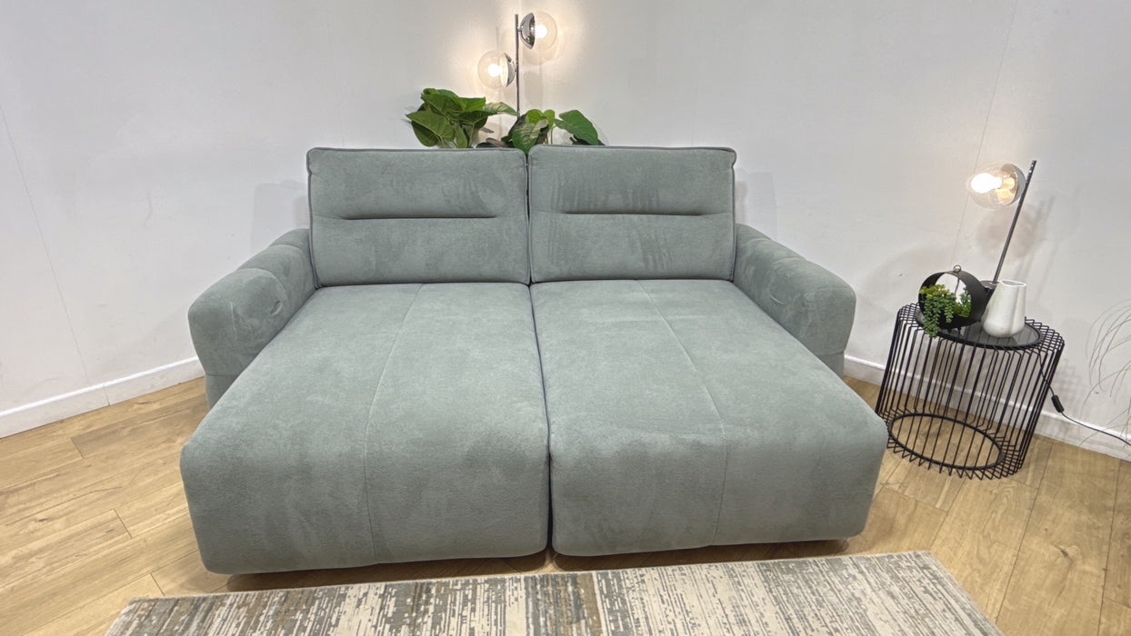 Sofology Sanctuary Fabric 3 Seater Double Power Chaise Motion Back in Soft-Sherpa Seafoam