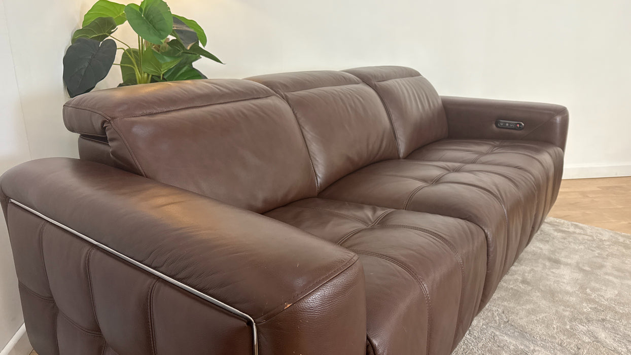Sofology Marvella Leather 3 Power Recliner in Chocolate