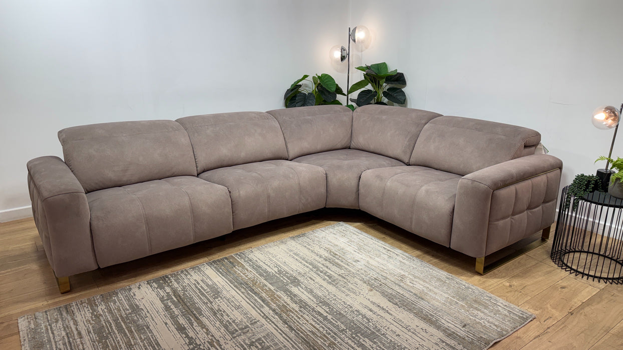 Sofology Marvella Fabric 3 Corner 1.5 Power Recliner/Headrest in Lifestyle Flecked Nutmeg