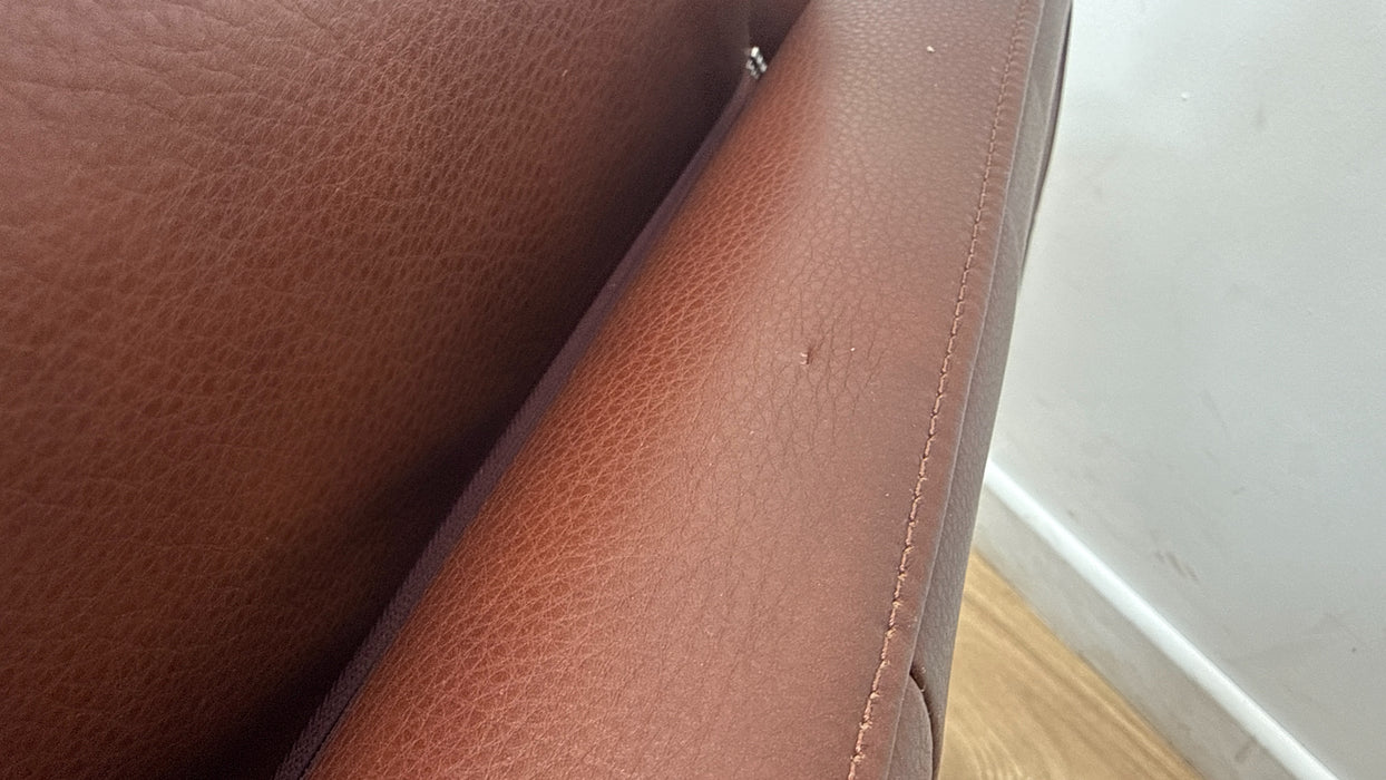 Sofology Adler Leather 4 Seater Split in Relaxed Soft Brown
