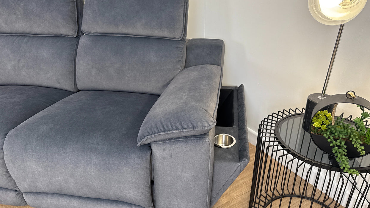 Sofology The Benz 3 Seater Sofa in Lifestyle Flecked Fabric Charcoal