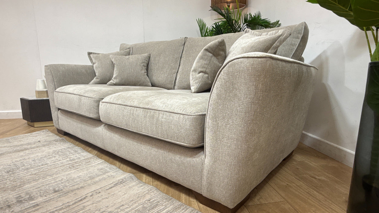Sofology Newbury Fabric 3 Seater in Linen Look Chenille Truffle