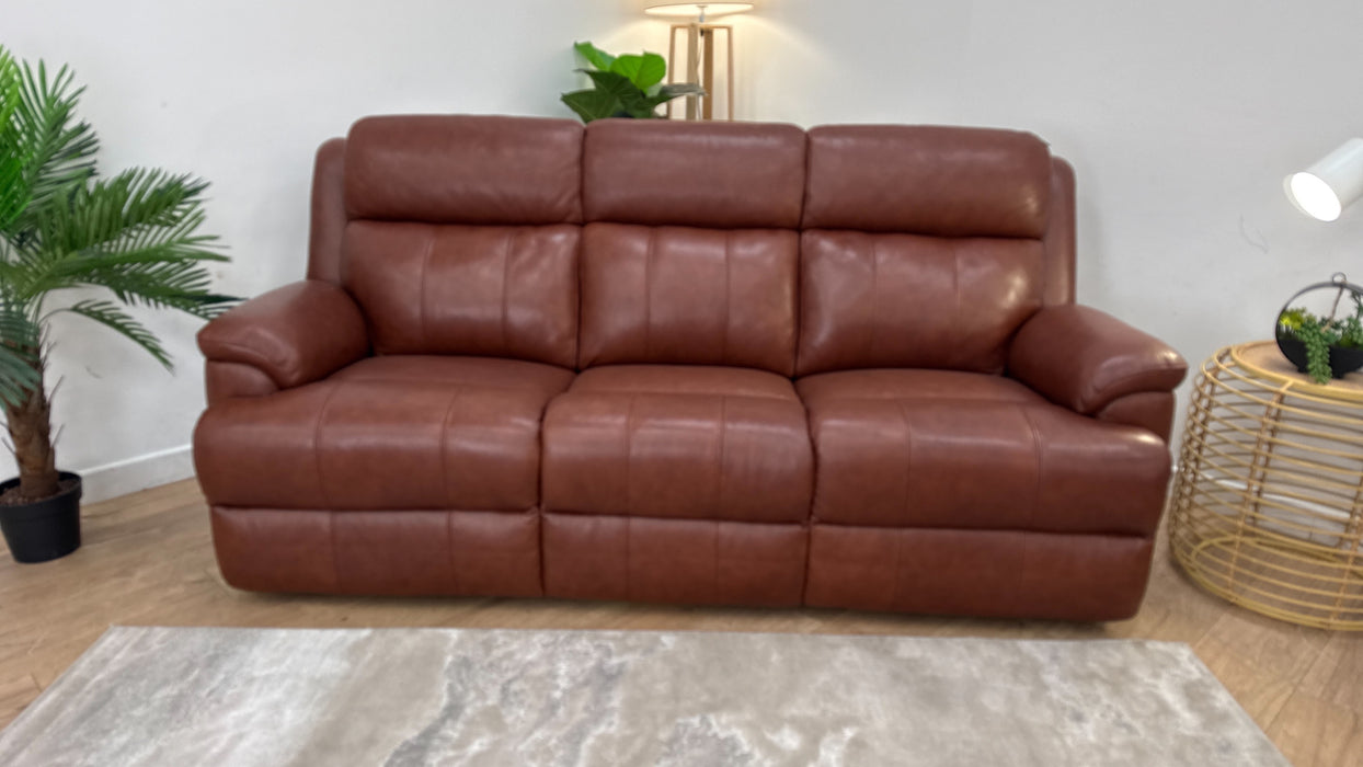 Sofology Gracie Leather 3 Seater in Trusty Sheen Butterscotch