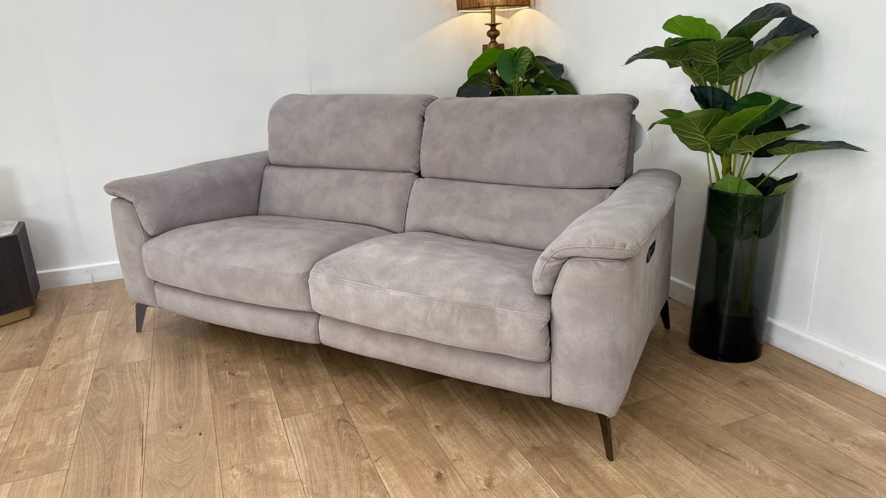 Sofology Illinois Fabric 3 Seater Power Recliner/Headrest in Lifestyle Mottled Marble