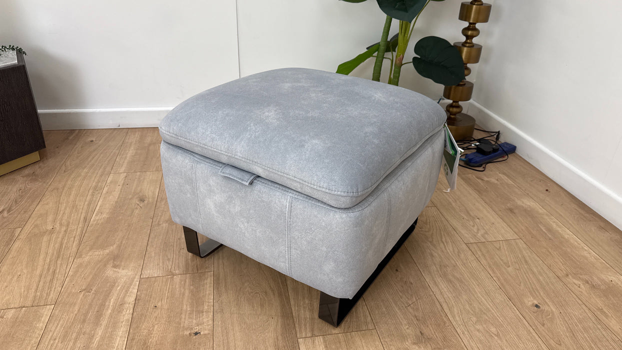 Sofology Marvella Fabric Designer Storage Footstool in Lifestyle Nubuck Feel Stone