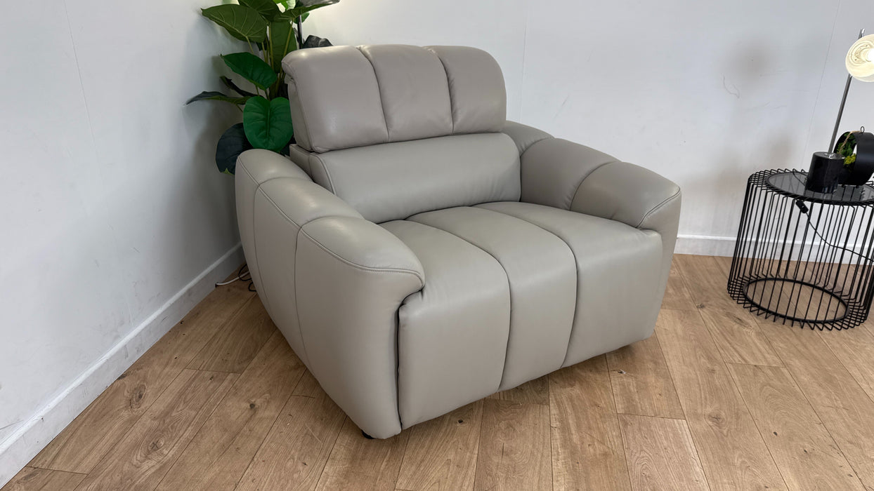 Sofology The Nobu Loveseat in Trusty Sheen Leather Lead Grey