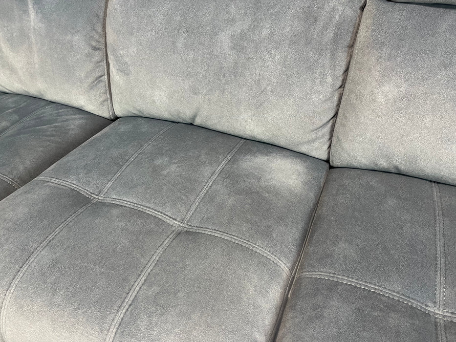 Marvella Fabric 3 Seater - Lifestyle Flecked Fabric Charcoal - Power Headrest and Power Recliner (WA2)