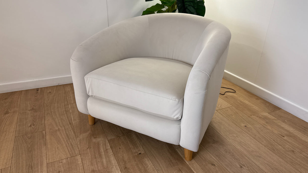 Sofology The Oscar Fabric Accent Chair in Super Matt Velvet Ecru