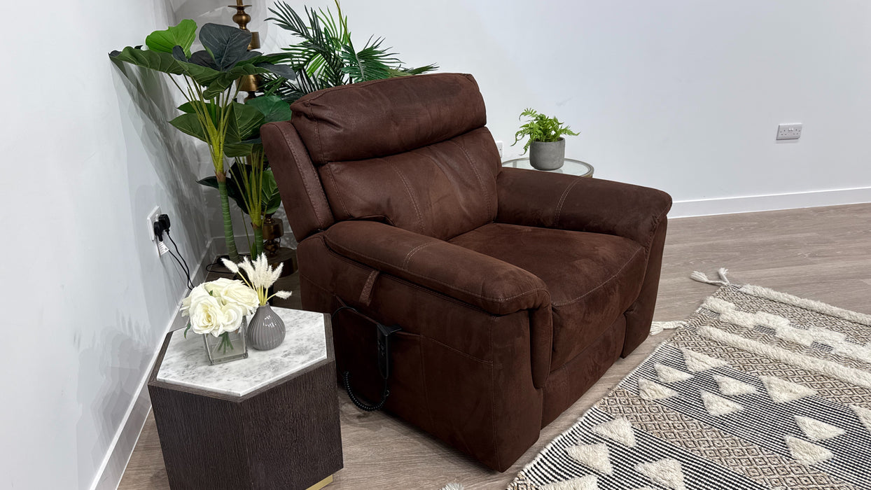 DFS Ronan Power Recliner Lift and Rise Chair In Walnut