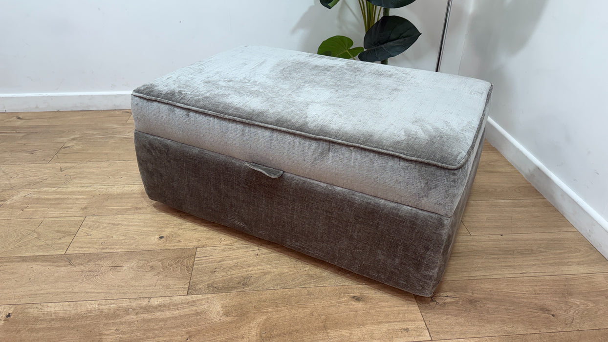 Sofology Reign Fabric Storage Footstool in Luxury Chenille Grey
