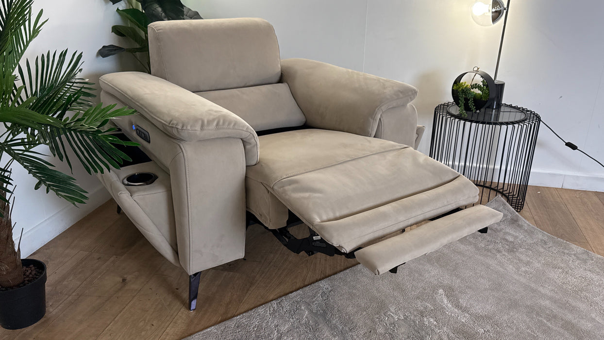 Sofology The Fratelli Recliner Chair in Lifestyle Nubuck Feel Fabric Stone