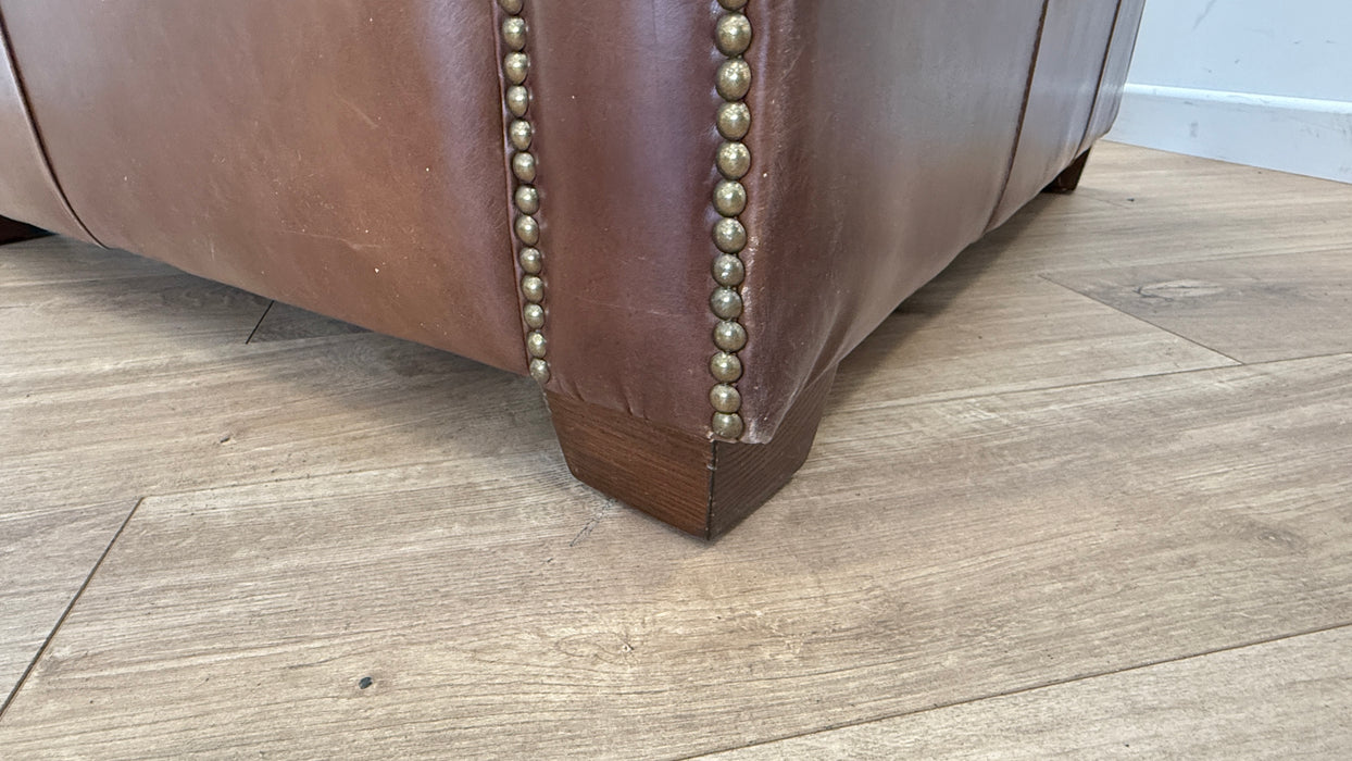 traditional studded chair - leather