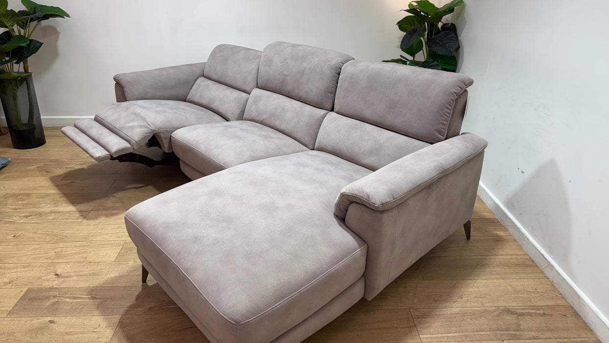 Sofology Illinois Fabric 3 Seater Chaise Power Recliner in Lifestyle Mottled Marble