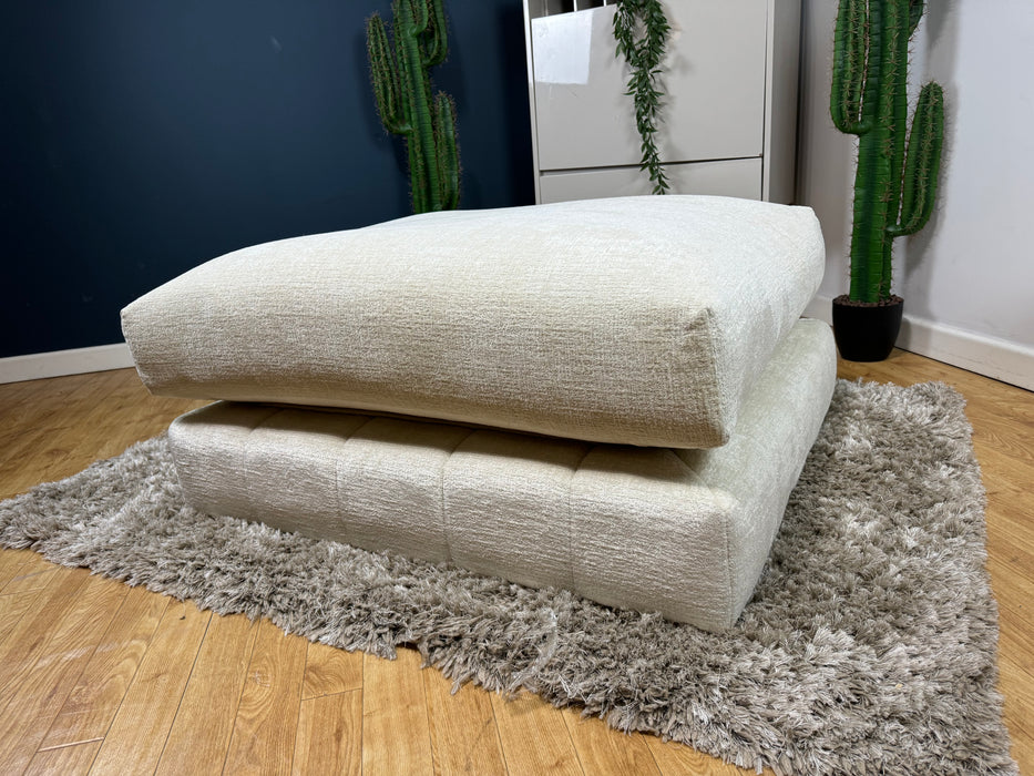 Westwood Fabric Footstool - Teddy Chenile Ivory - ( WA2 )