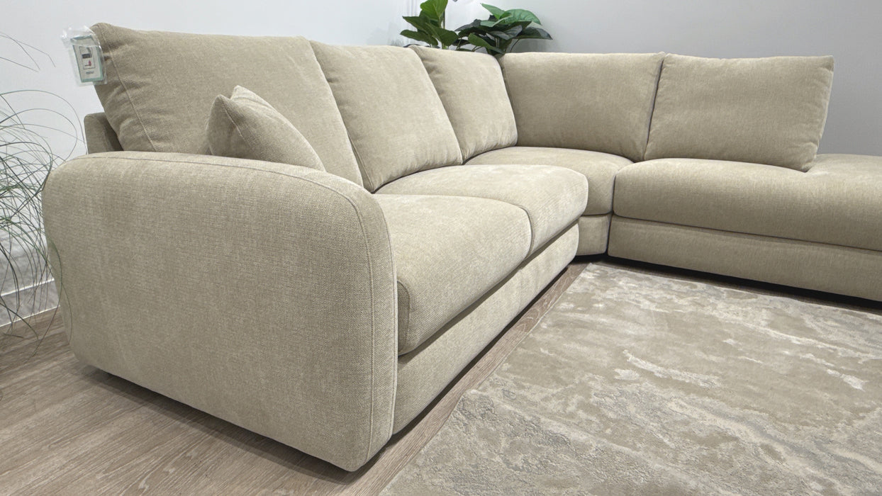 Sofology Restore Fabric 3 Corner 1 Chaise in Chenille Pebble