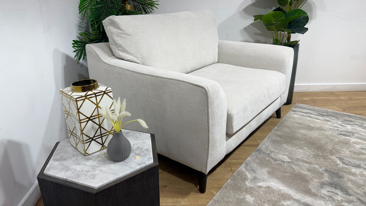 Sofology Mayfair Fabric Loveseat in Linen Look Chenille Mist/Pearl Mix