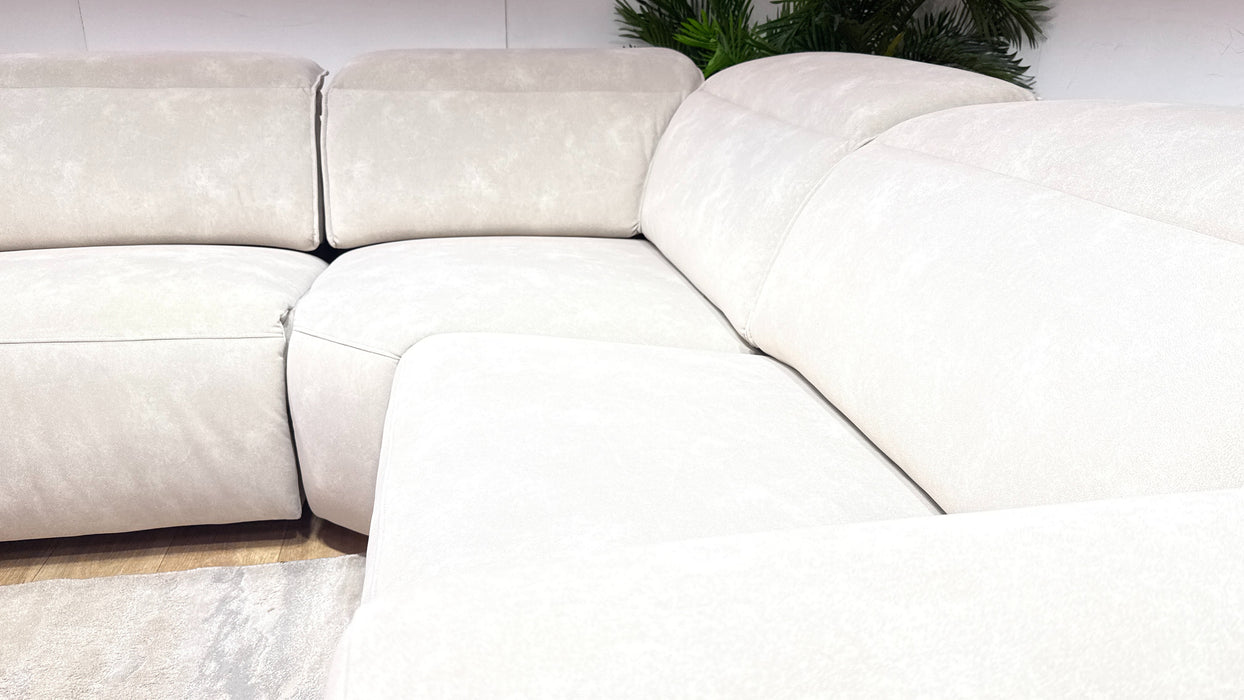 Sofology Premiere Fabric 3 Corner 1.5 Power Recliner/Headrest in Lifestyle Flecked Ivory