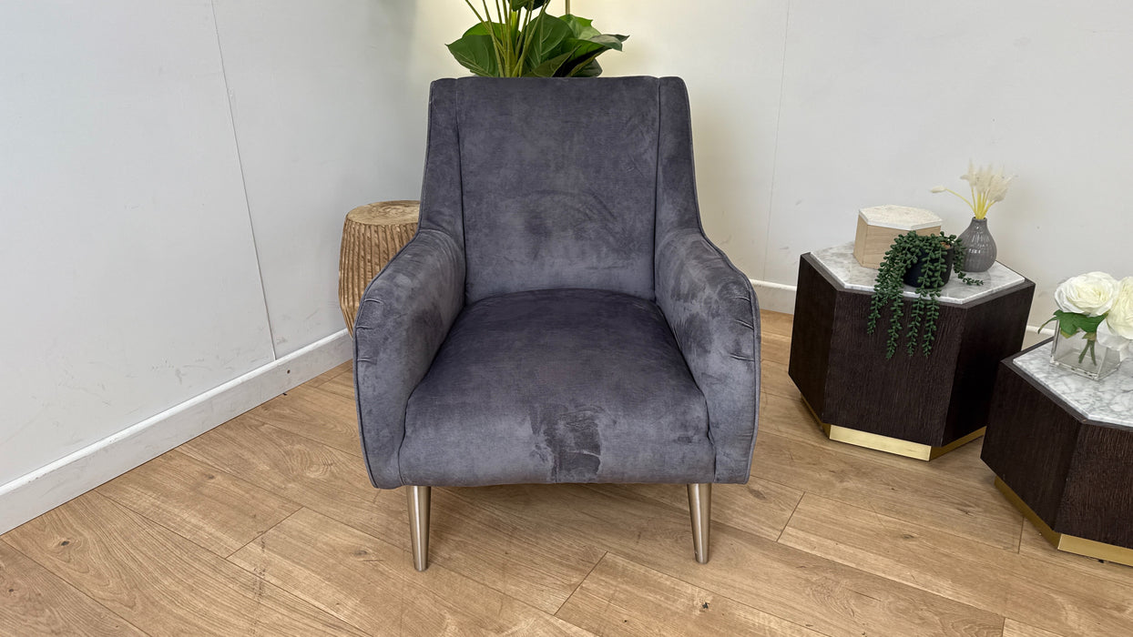 Topham - Fabric Accent Chair - Velvet Grey