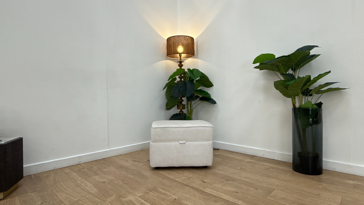 Sofology The Mayfair Fabric Storage Footstool in Linen Look Chenille Mist